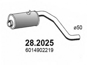 ASSO 28.2025 priekinis duslintuvas 
 Išmetimo sistema -> Duslintuvas
6014900016, 6014901519, 6014902219