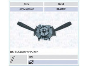 MAGNETI MARELLI 000043172010 vairo kolonėlės jungiklis 
 Vidaus įranga -> Rankinės/kojinės svirties sistema
735302425