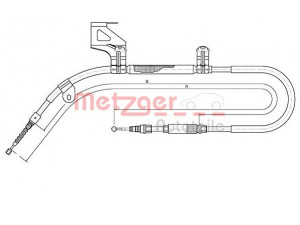 METZGER 10.7482 trosas, stovėjimo stabdys 
 Stabdžių sistema -> Valdymo svirtys/trosai
3B0 609 721AC, 3B0 609 721F, 3B0 609 721L