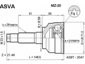 ASVA MZ-20 jungčių komplektas, kardaninis velenas 
 Ratų pavara -> Sujungimai/komplektas
G072-25-600B, G074-25-500, G074-25-600