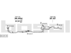BOSAL 084.281.50 išmetimo sistema 
 Išmetimo sistema -> Išmetimo sistema, visa