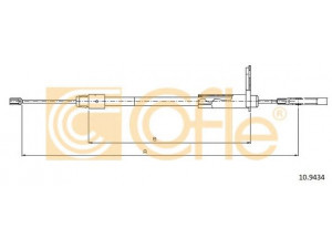 COFLE 10.9434 trosas, stovėjimo stabdys 
 Stabdžių sistema -> Valdymo svirtys/trosai
2034200285, A2034200285