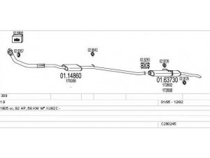 MTS C260245006145 išmetimo sistema 
 Išmetimo sistema -> Išmetimo sistema, visa