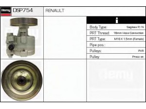 DELCO REMY DSP754 hidraulinis siurblys, vairo sistema 
 Vairavimas -> Vairo pavara/siurblys
77 00 795 293