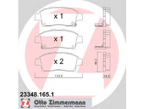 ZIMMERMANN 23348.165.1 stabdžių trinkelių rinkinys, diskinis stabdys 
 Techninės priežiūros dalys -> Papildomas remontas
0446552052, 0446552070, 0446552130