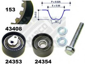 MAPCO 23408 paskirstymo diržo komplektas 
 Techninės priežiūros dalys -> Papildomas remontas
0831 66, 0831 89, 0831 K2, 831 T6