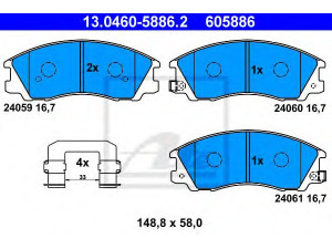 ATE 13.0460-5886.2 stabdžių trinkelių rinkinys, diskinis stabdys 
 Techninės priežiūros dalys -> Papildomas remontas
58101-H1A00, 58101-H1A01, 58101-H1A10