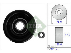 INA 532 0493 10 kreipiantysis skriemulys, V formos rumbuotas diržas 
 Diržinė pavara -> V formos rumbuotas diržas/komplektas -> Laisvasis/kreipiamasis skriemulys
53010230