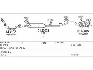 MTS C170176009291 išmetimo sistema 
 Išmetimo sistema -> Išmetimo sistema, visa
