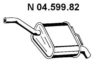 EBERSPÄCHER 04.599.82 galinis duslintuvas 
 Išmetimo sistema -> Duslintuvas
1 061 980, 1 068 019, 1 076 697