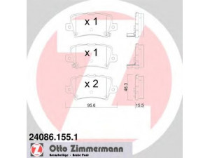 ZIMMERMANN 24086.155.1 stabdžių trinkelių rinkinys, diskinis stabdys 
 Techninės priežiūros dalys -> Papildomas remontas
43022SMGE00, 43022SMGE01, 43224SMGE01