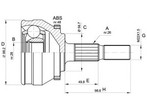 OPEN PARTS CVJ5355.10 jungčių komplektas, kardaninis velenas 
 Ratų pavara -> Sujungimai/komplektas
8111307, 8111308, 8601102, 8601103