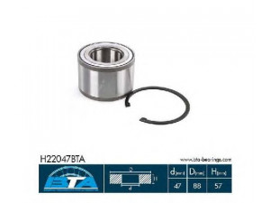 BTA H22047BTA rato guolio komplektas 
 Ašies montavimas/vairavimo mechanizmas/ratai -> Rato stebulė/montavimas -> Rato guolis
4245128010, 9036947001, 9052193003