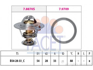 FACET 7.8971 termostatas, aušinimo skystis 
 Aušinimo sistema -> Termostatas/tarpiklis -> Thermostat