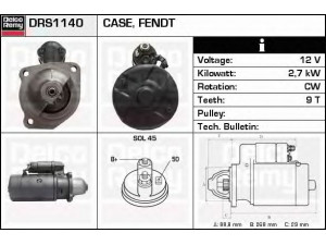 DELCO REMY DRS1140 starteris 
 Elektros įranga -> Starterio sistema -> Starteris
110964, 42522733, 1170051, 1174166
