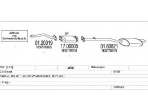 MTS C050323004032 išmetimo sistema 
 Išmetimo sistema -> Išmetimo sistema, visa