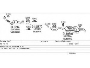 MTS C320059004837 išmetimo sistema 
 Išmetimo sistema -> Išmetimo sistema, visa