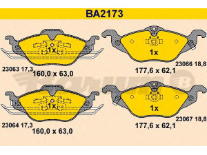BARUM BA2173 stabdžių trinkelių rinkinys, diskinis stabdys 
 Techninės priežiūros dalys -> Papildomas remontas
16 05 000, 16 05 034, 16 05 070
