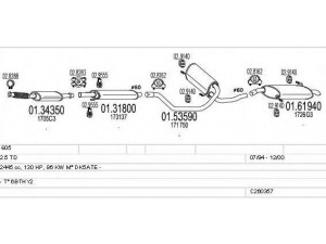 MTS C260357006272 išmetimo sistema 
 Išmetimo sistema -> Išmetimo sistema, visa