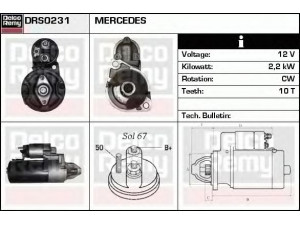 DELCO REMY DRS0231 starteris 
 Elektros įranga -> Starterio sistema -> Starteris