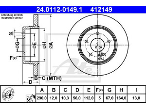 ATE 24.0112-0149.1 stabdžių diskas 
 Dviratė transporto priemonės -> Stabdžių sistema -> Stabdžių diskai / priedai
210 423 05 12