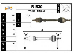 SNRA R1530 kardaninis velenas 
 Ratų pavara -> Kardaninis velenas
8200687910