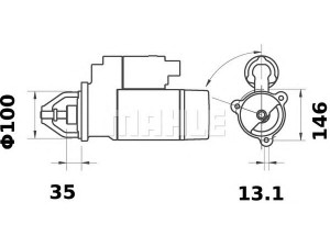 MAHLE ORIGINAL MS 411 starteris