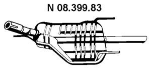 EBERSPÄCHER 08.399.83 galinis duslintuvas 
 Išmetimo sistema -> Duslintuvas
58 52 258, 58 52 433, 58 52 437
