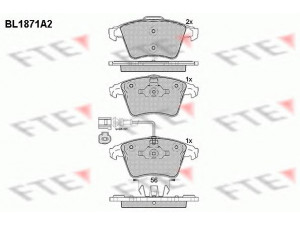 FTE BL1871A2 stabdžių trinkelių rinkinys, diskinis stabdys 
 Techninės priežiūros dalys -> Papildomas remontas
7H0 698 151 A, 7H0 698 151 C, 7L0 698 151 F