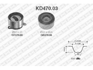 SNR KD470.03 paskirstymo diržo komplektas 
 Techninės priežiūros dalys -> Papildomas remontas
FE1H-12-700A, FE1H-12-730A