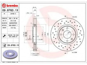 BREMBO 09.8760.1X stabdžių diskas 
 Dviratė transporto priemonės -> Stabdžių sistema -> Stabdžių diskai / priedai
4246W8, 424917
