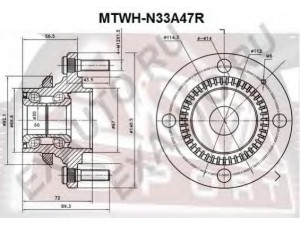 ASVA MTWH-N33A47R rato stebulė 
 Ašies montavimas/vairavimo mechanizmas/ratai -> Rato stebulė/montavimas -> Rato stebulė
MB663557