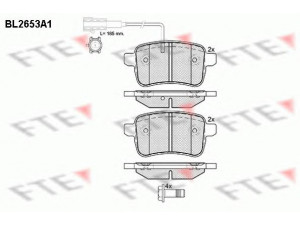 FTE BL2653A1 stabdžių trinkelių rinkinys, diskinis stabdys 
 Techninės priežiūros dalys -> Papildomas remontas
77365357