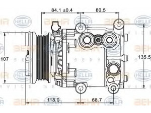 HELLA 8FK 351 334-091 kompresorius, oro kondicionierius 
 Oro kondicionavimas -> Kompresorius/dalys
1 481 792, 1 715 467, 6S7119D629CA