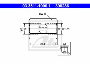 ATE 03.3511-1000.1 adapteris, stabdžių žarnelė
90 810 522 266, 1444 946 X1, 582 923 112