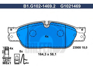 GALFER B1.G102-1469.2 stabdžių trinkelių rinkinys, diskinis stabdys 
 Techninės priežiūros dalys -> Papildomas remontas
C2C 23786, XR8 30139, XR8 37417