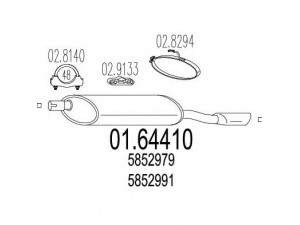 MTS 01.64410 galinis duslintuvas 
 Išmetimo sistema -> Duslintuvas
5852979, 5852991, 5852993, 852098