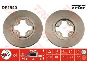 TRW DF1940 stabdžių diskas 
 Dviratė transporto priemonės -> Stabdžių sistema -> Stabdžių diskai / priedai
40206W1210, 40206W1260, 40206W1265