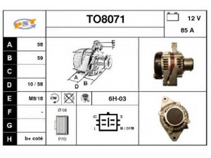 SNRA TO8071 kintamosios srovės generatorius 
 Elektros įranga -> Kint. sr. generatorius/dalys -> Kintamosios srovės generatorius
270600L020, 2706030010, 2706030040