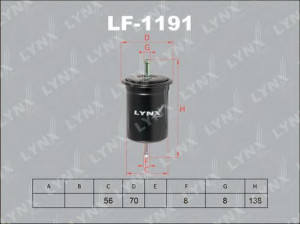LYNXauto LF-1191 kuro filtras 
 Techninės priežiūros dalys -> Papildomas remontas
23300-87402, 23300-87403, 5026009