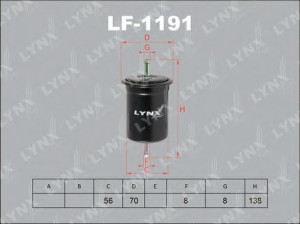 LYNXauto LF-1191 kuro filtras 
 Filtrai -> Kuro filtras
23300-87402, 23300-87403, 5026009