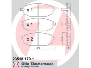 ZIMMERMANN 23518.170.1 stabdžių trinkelių rinkinys, diskinis stabdys 
 Techninės priežiūros dalys -> Papildomas remontas
58101M1A00, S 2000 100, SB000027