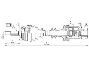 OPEN PARTS DRS6382.00 kardaninis velenas 
 Ratų pavara -> Kardaninis velenas
6001548660, 6001548661, 7711497480