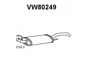 VENEPORTE VW80249 galinis duslintuvas 
 Išmetimo sistema -> Duslintuvas
1H9253609E, 1H9253609G, JZW253609F