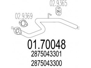 MTS 01.70048 išleidimo kolektorius 
 Išmetimo sistema -> Išmetimo vamzdžiai
2875043300, 2875043301
