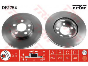 TRW DF2754 stabdžių diskas 
 Stabdžių sistema -> Diskinis stabdys -> Stabdžių diskas
4246H9, 4249C7, 4249L4, 0001312833080