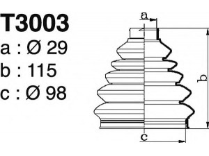 DEPA T3003 gofruotoji membrana, kardaninis velenas 
 Ratų pavara -> Gofruotoji membrana
1J0498203C