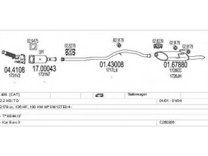 MTS C260306006214 išmetimo sistema 
 Išmetimo sistema -> Išmetimo sistema, visa