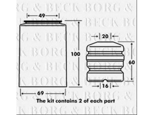 BORG & BECK BPK7024 apsauginio dangtelio komplektas, amortizatorius
33526764268