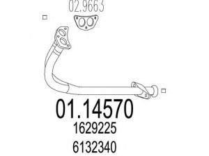 MTS 01.14570 išleidimo kolektorius 
 Išmetimo sistema -> Išmetimo vamzdžiai
1629225, 6065951, 6087478, 6132340